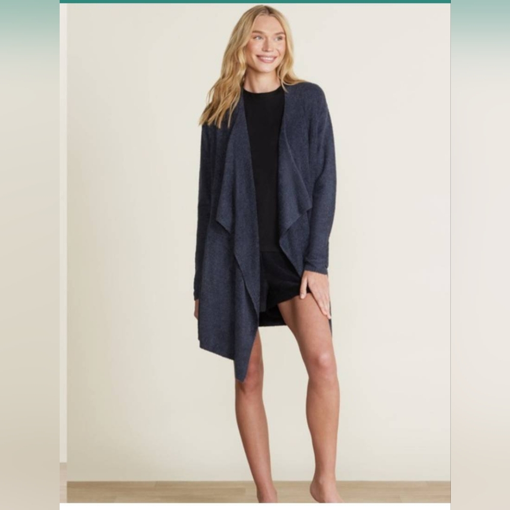 Barefoot Dreams BLACK Cozychic Lite Open Front Cardigan ~Size L/XL